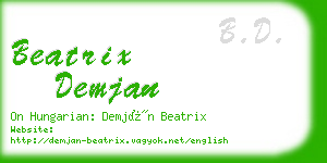 beatrix demjan business card